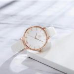 SHENGKE - SK Women’s Watch Leather Band - white - Image 2