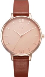 SHENGKE - SK Women’s Watch Leather Band - brown