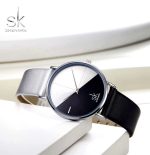 SKENGKE - SK Women’s Watch Leather Band - black & white - Image 2