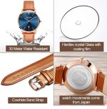 OLEVS Men’s Watch Leather Band - brown - Image 3
