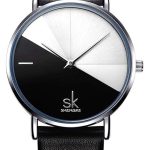 SKENGKE - SK Women’s Watch Leather Band - black & white