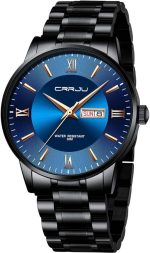CRRJU Men’s Watch Stainless Steel - black